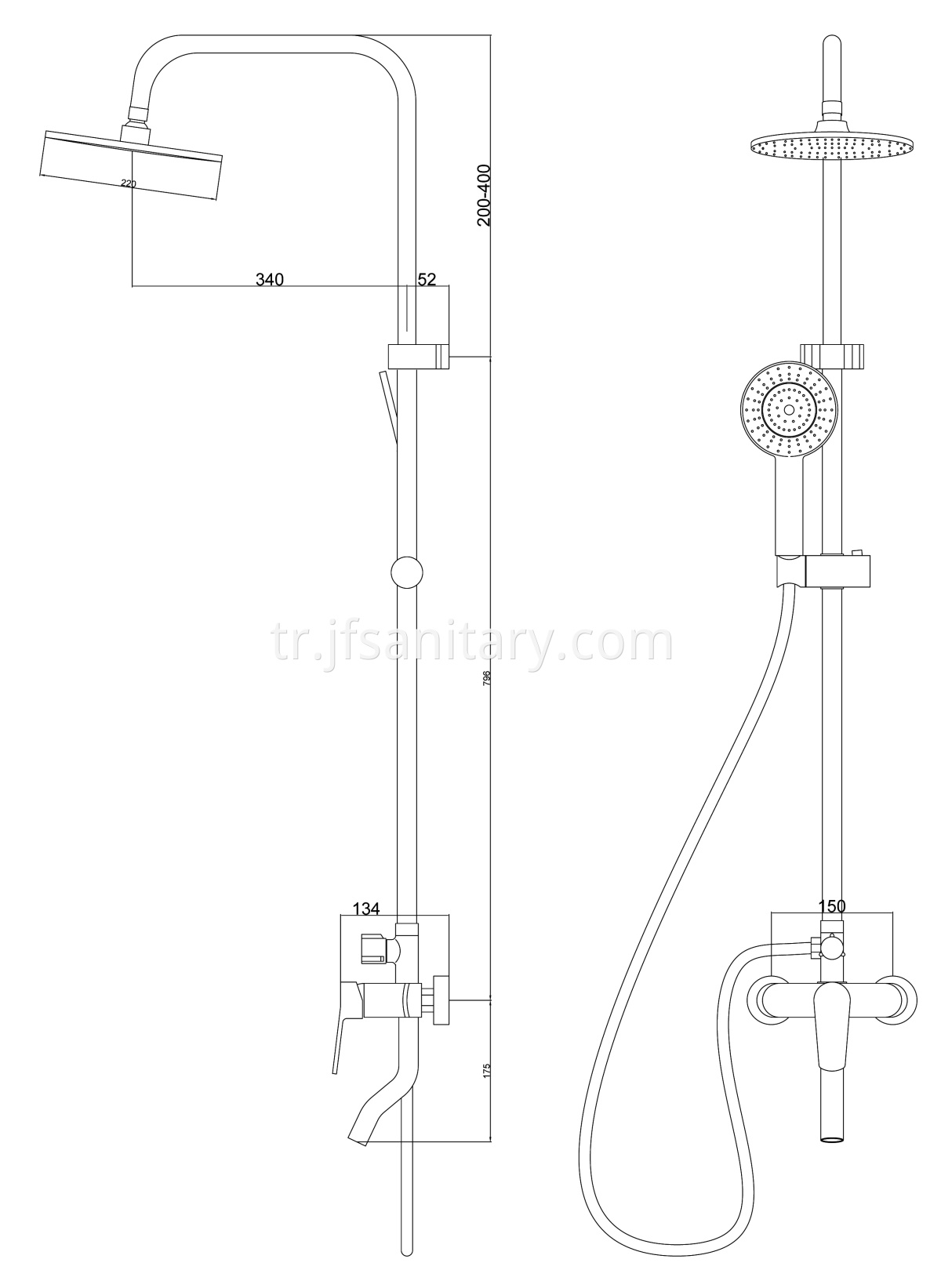 JF-6916-B Dimension drawing